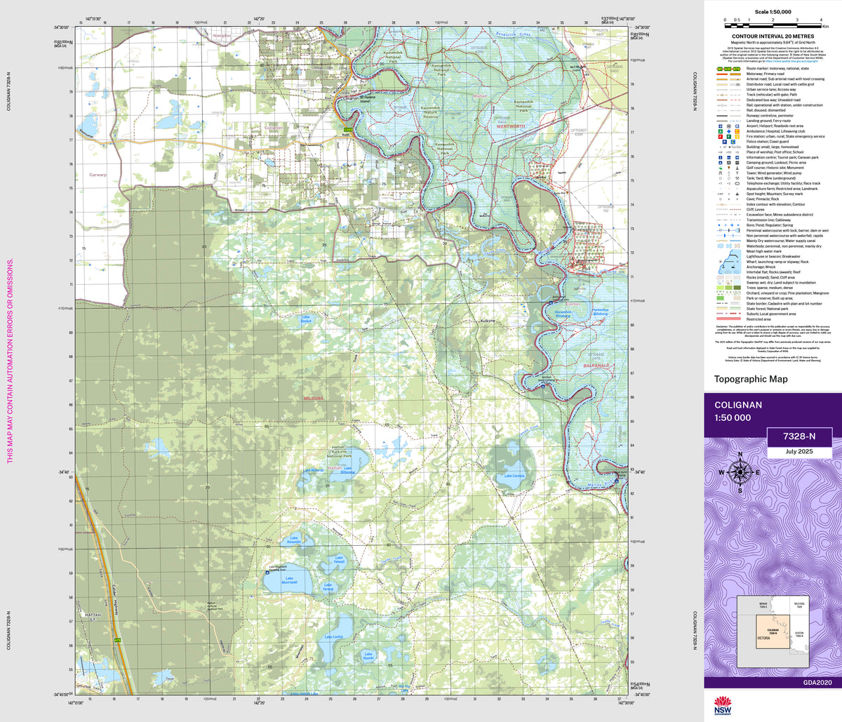 Colignan 7328-N Topographic Map 1:50k | Mapworld