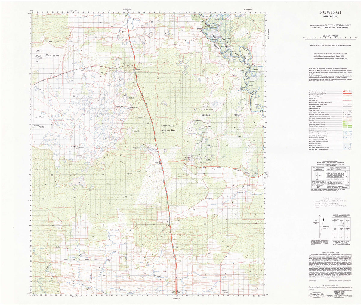 7328 Nowingi 1:100k Topographic Map | Mapworld