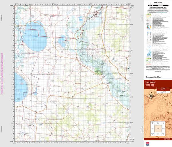 Cuthero 7331 Topographic Map 1:100k