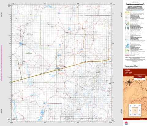 Topar 7334 Topographic Map 1:100k | Mapworld