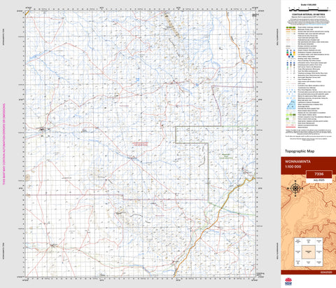 Wonnaminta 7336 Topographic Map 1:100k