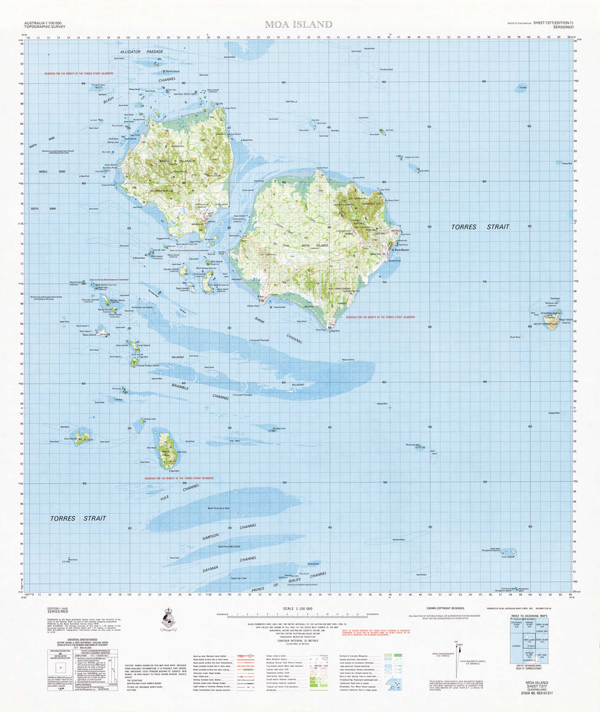 Moa Grid Map.pdf 7377 Moa Island 1:100k Topographic Map | Mapworld