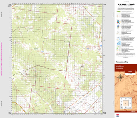 Wild Dog 7429 Topographic Map 1:100k | Mapworld