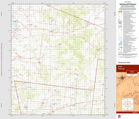 Bono 7432 Topographic Map 1:100k