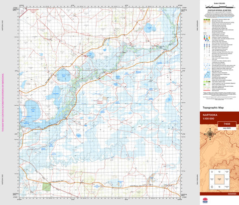 Nartooka 7433 Topographic Map 1:100k | Mapworld