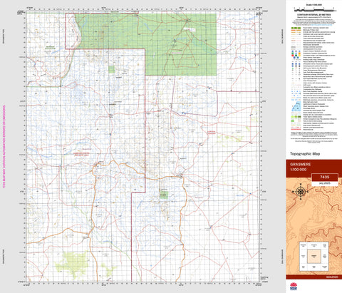 Grasmere 7435 Topographic Map 1:100k