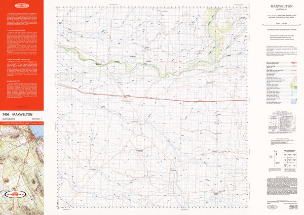 7456 Maxwelton 1:100k Topographic Map
