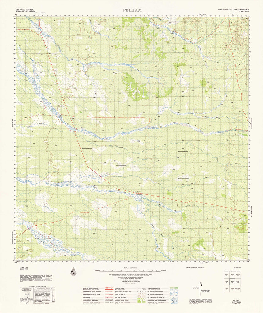 7459 Pelham 1:100k Topographic Map | Mapworld