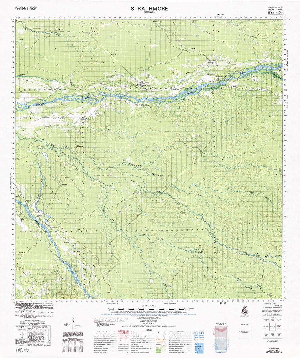 7462 Strathmore 1:100k Topographic Map | Mapworld