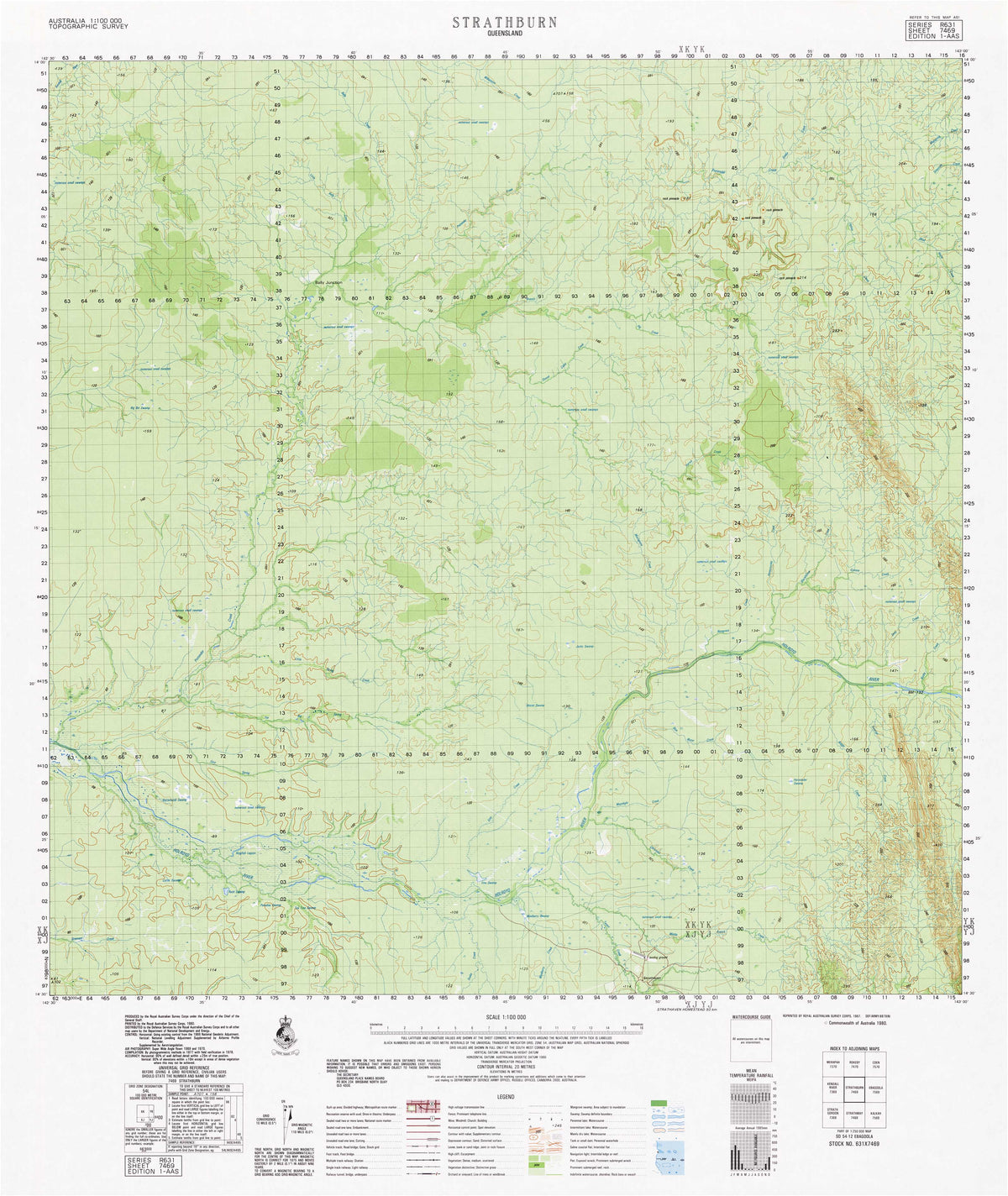 7469 Strathburn 1:100k Topographic Map | Mapworld
