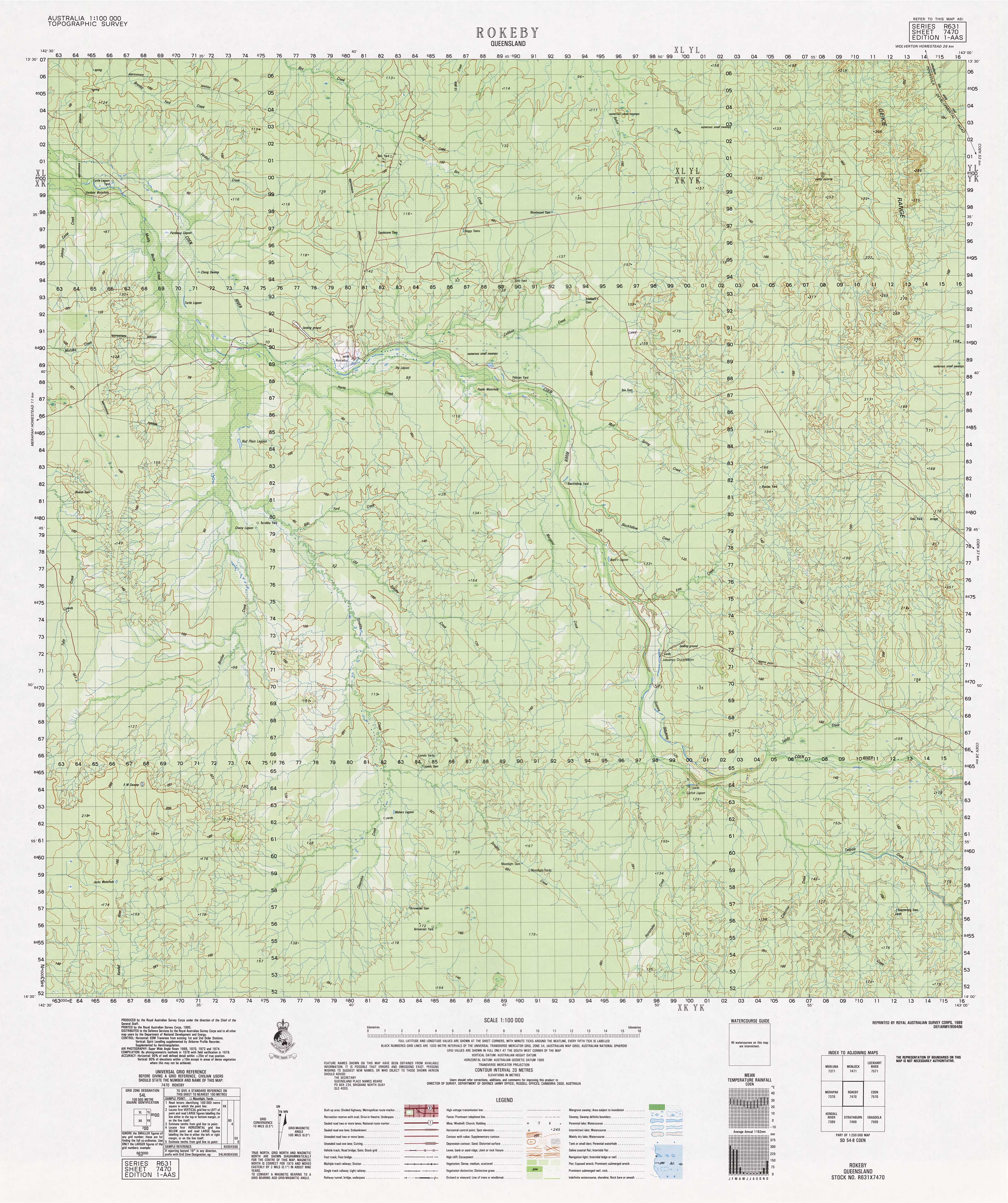 7470 Rokeby 1:100k Topographic Map | Mapworld