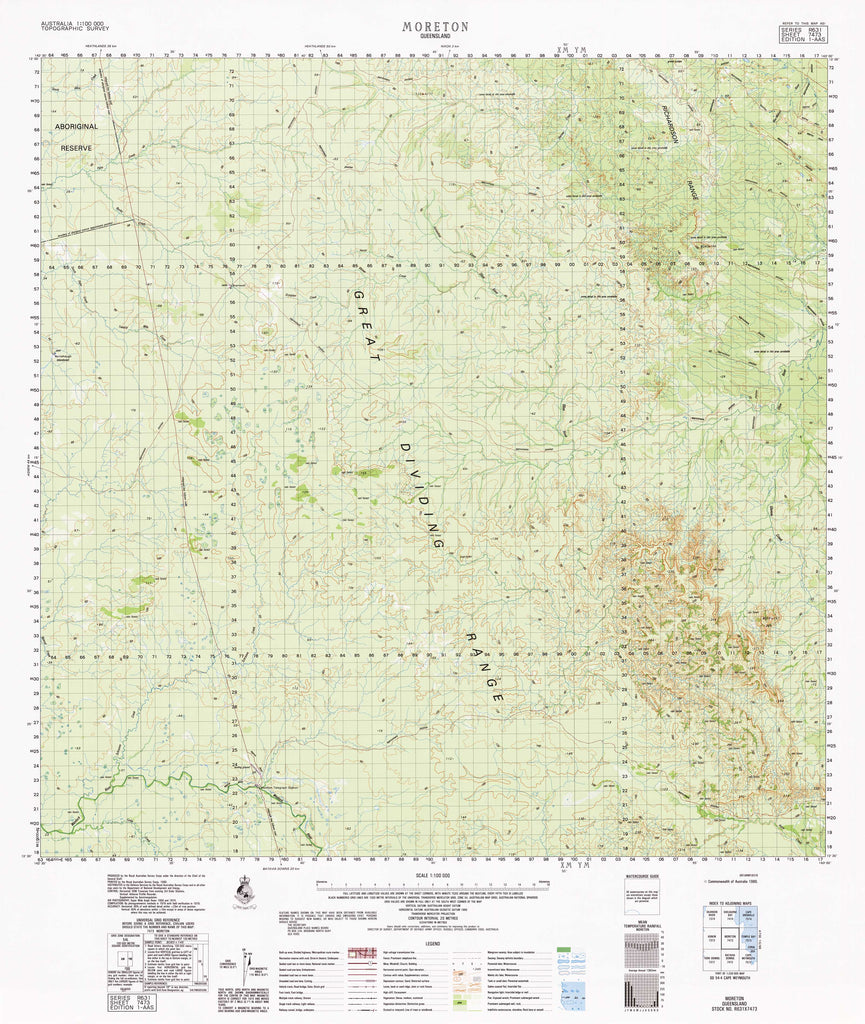7473 Moreton 1:100k Topographic Map | Mapworld