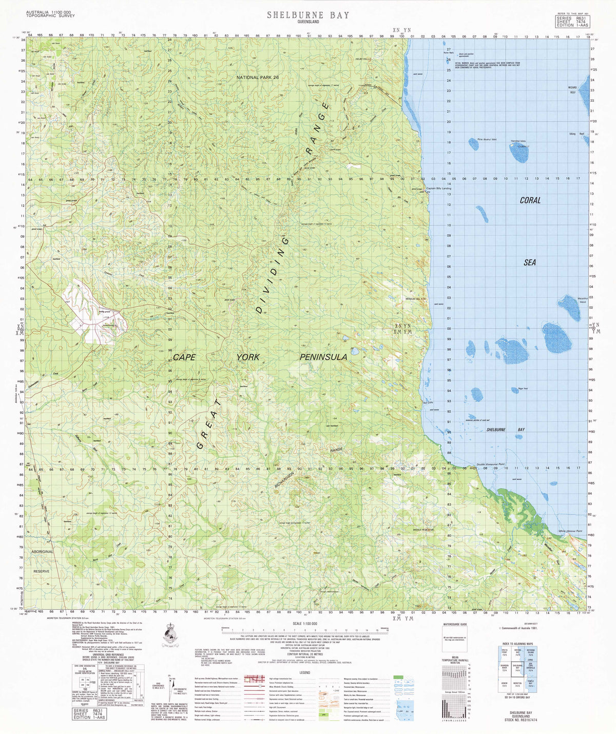 7474 Shelburne Bay 1:100k Topographic Map | Mapworld