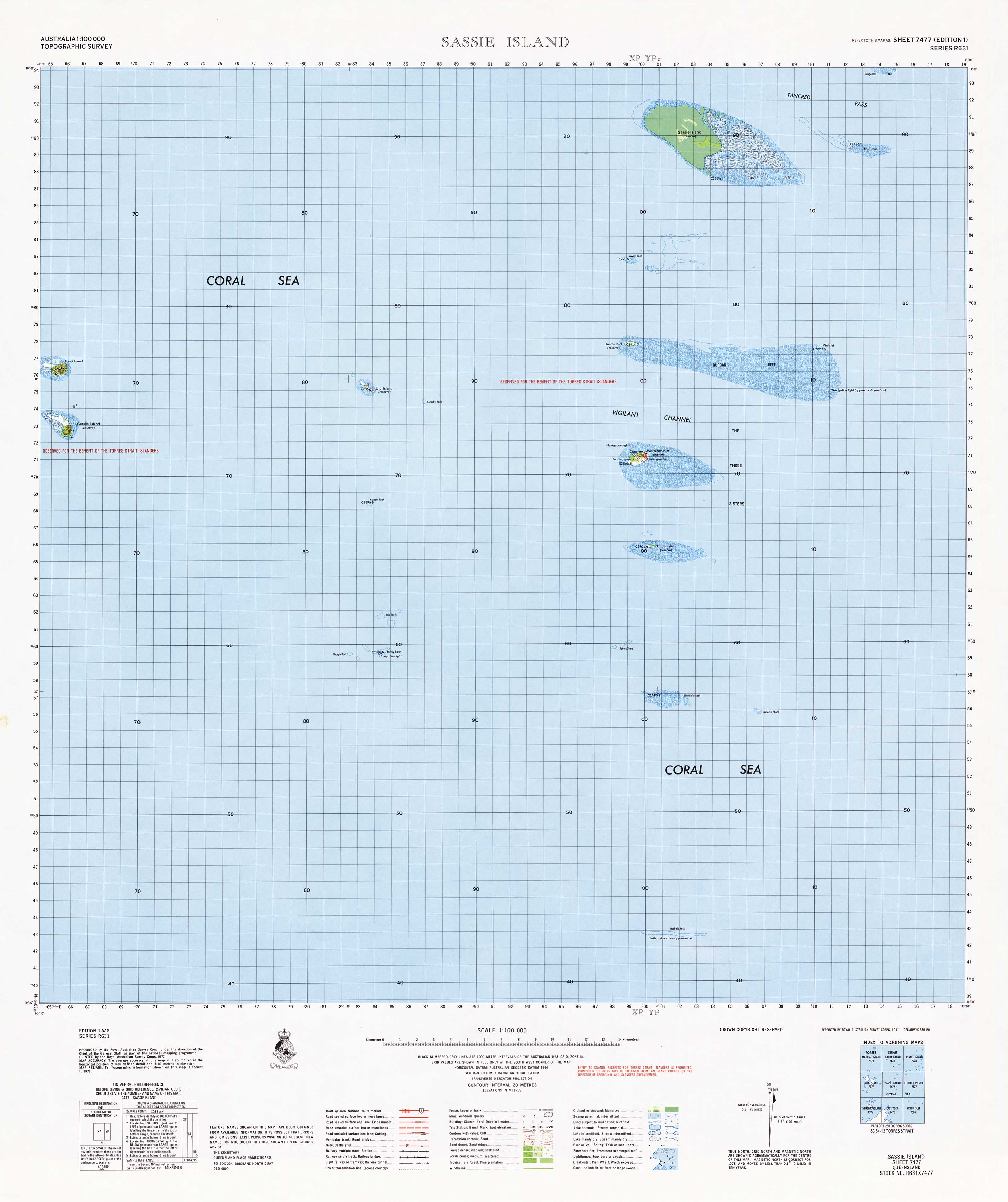 Buy 7477 Sassie Island 1:100k Topographic Map