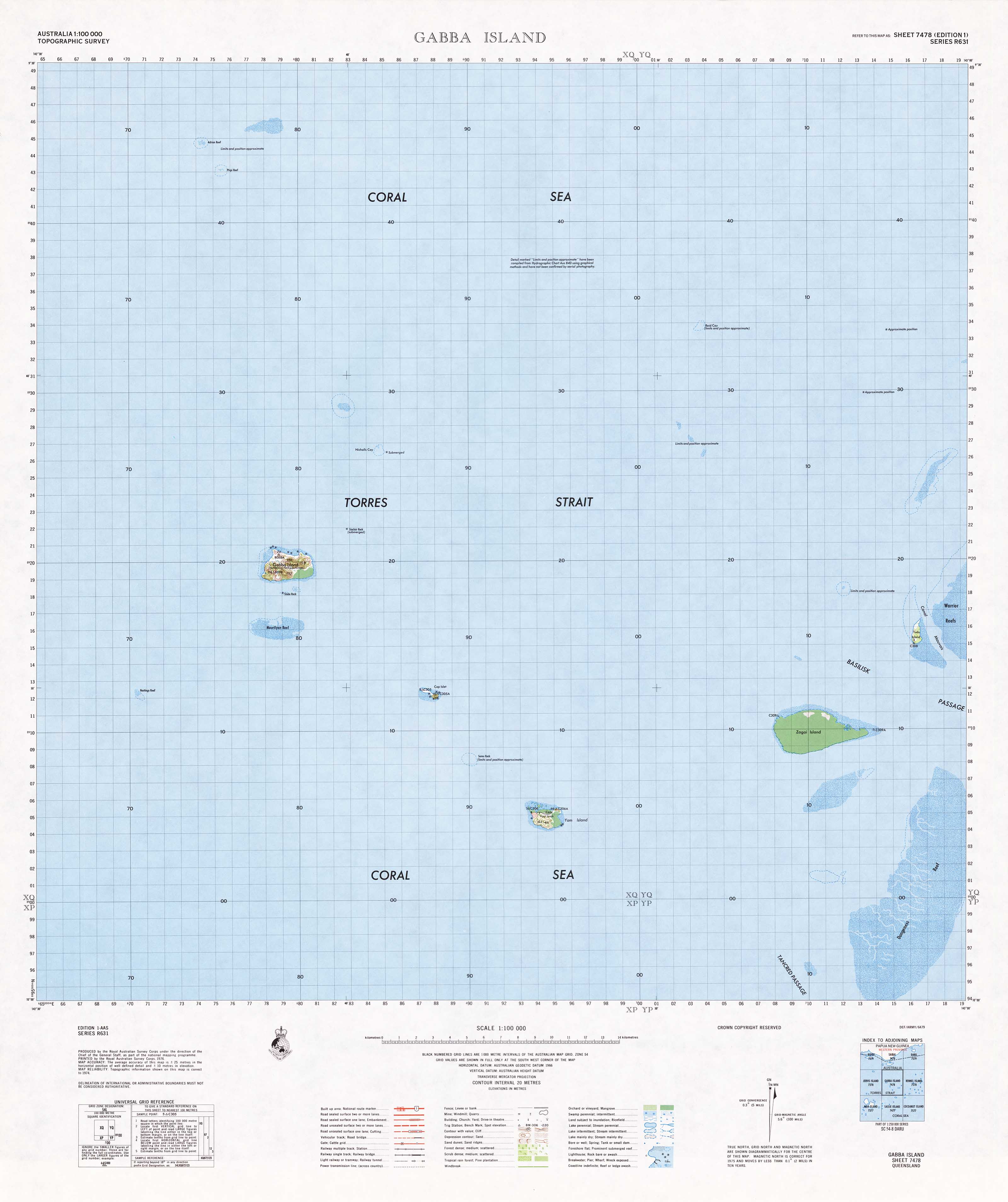 Buy 7478 Gabba Island 1:100k Topographic Map