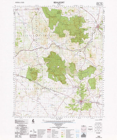 7523 Beaufort 1:100k Topographic Map