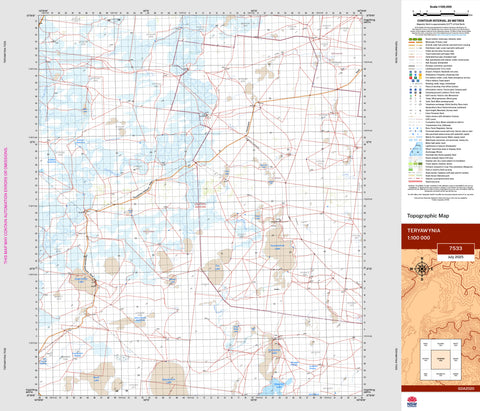 Teryawynia 7533 Topographic Map 1:100k | Mapworld