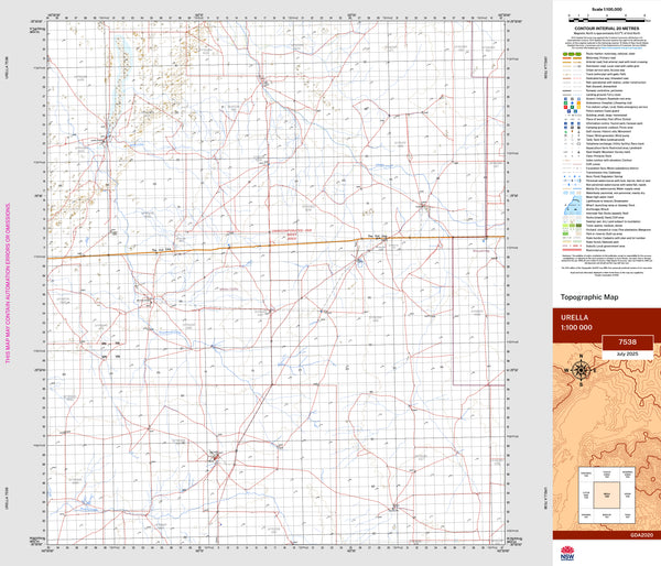 Urella 7538 Topographic Map 1:100k | Mapworld