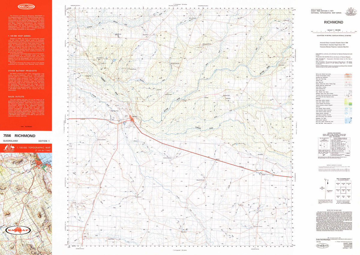 7556 Richmond 1:100k Topographic Map | Mapworld