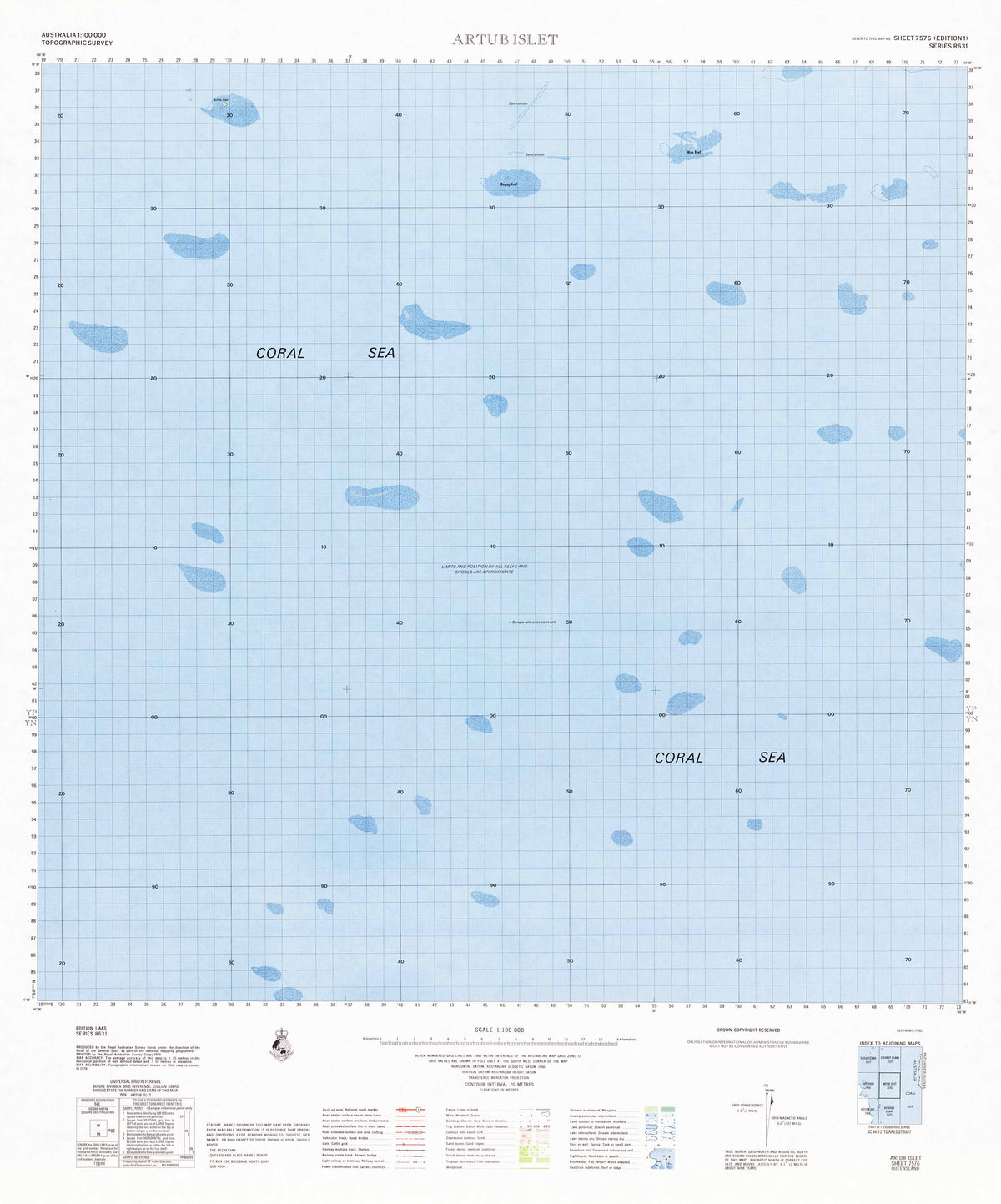 7576 Artub Islet 1:100k Topographic Map | Mapworld
