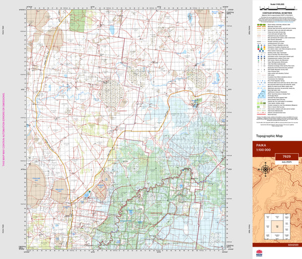 Paika 7629 Topographic Map 1:100k | Mapworld