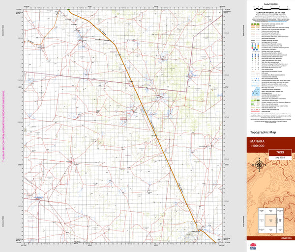 Manara 7633 Topographic Map 1:100k | Mapworld