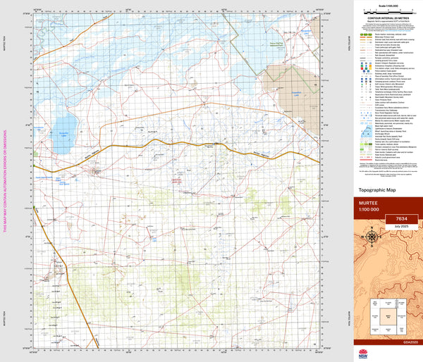 Murtee 7634 Topographic Map 1:100k | Mapworld