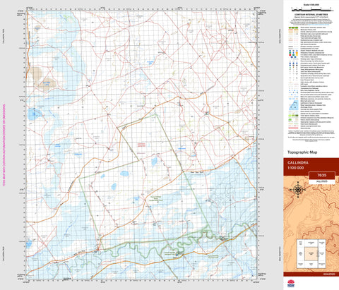 Callindra 7635 Topographic Map 1:100k