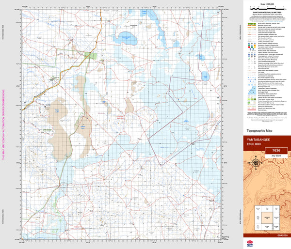 Yantabangee 7636 Topographic Map 1:100k | Mapworld