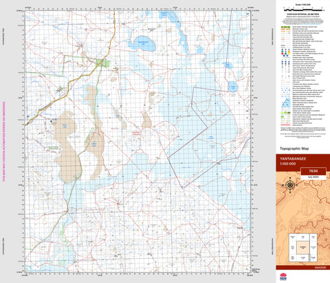 Yantabangee 7636 Topographic Map 1:100k