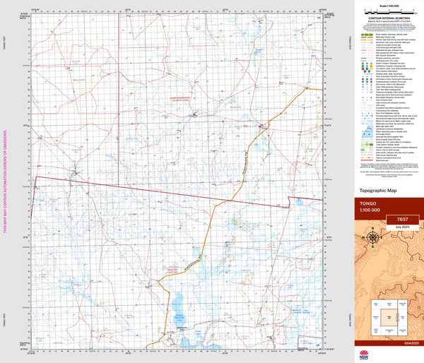 Tongo 7637 Topographic Map 1:100k