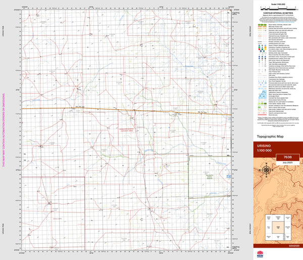 Urisino 7638 Topographic Map 1:100k | Mapworld