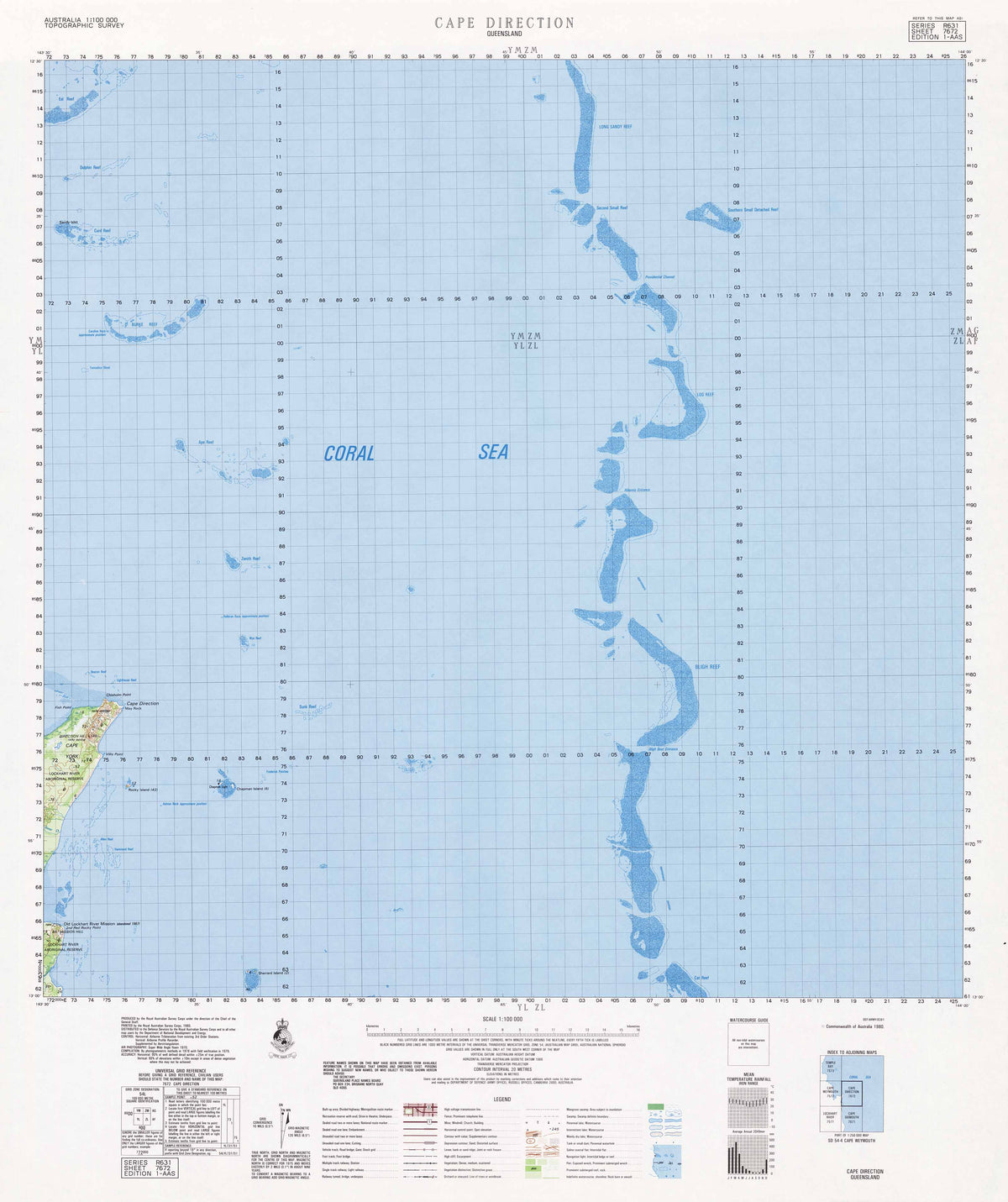 7672 Cape Direction 1:100k Topographic Map | Mapworld