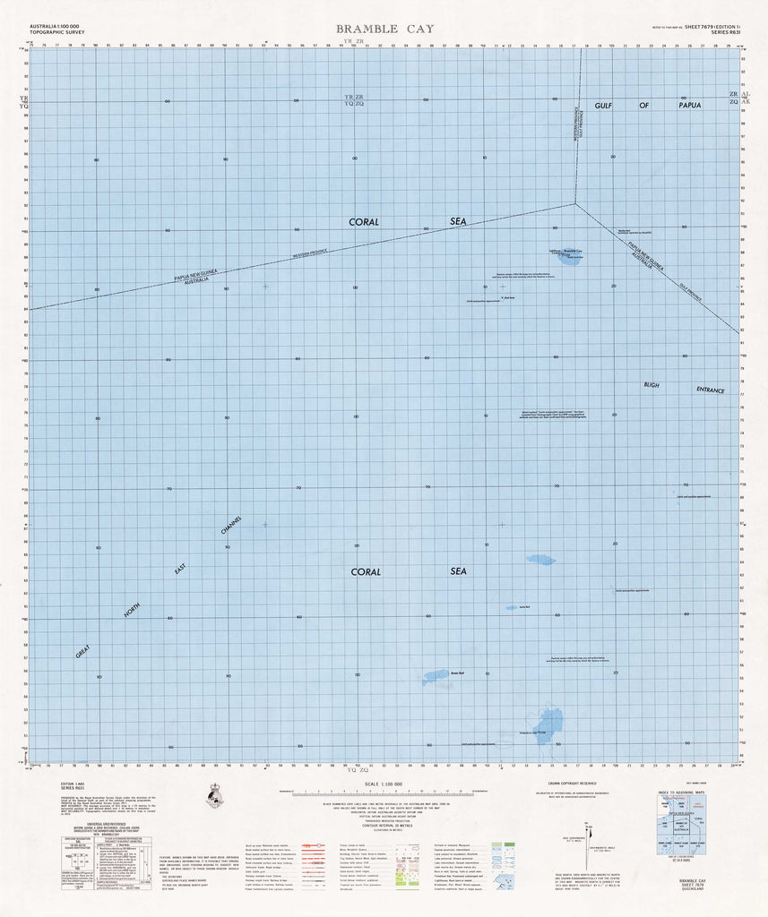Buy 7679 Bramble Cay 1:100k Topographic Map