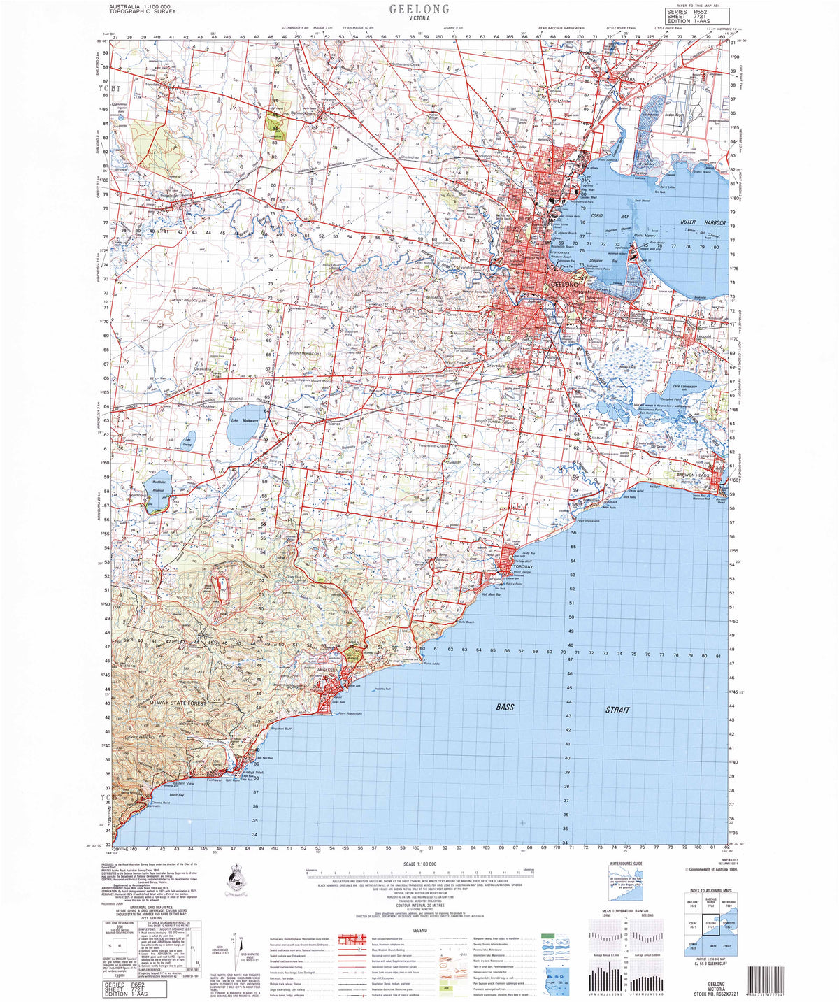 7721 Geelong 1:100k Topographic Map | Mapworld