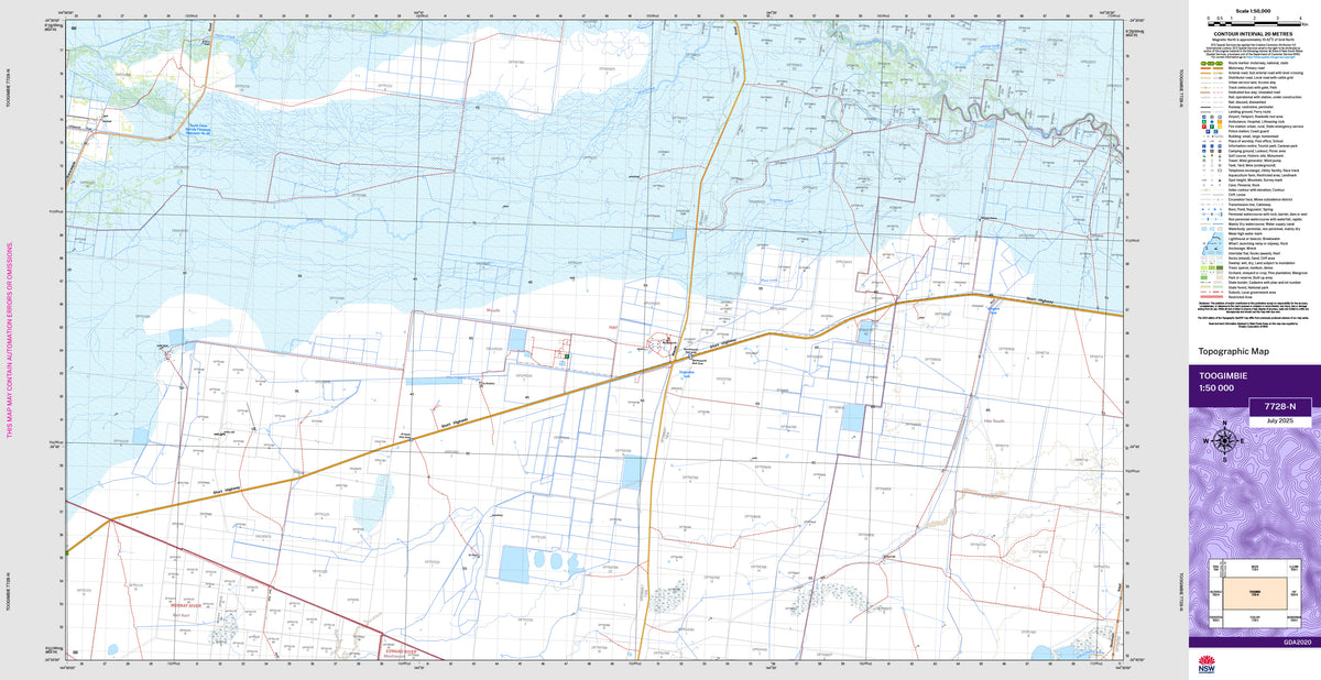 Toogimbie 7728-N Topographic Map 1:50k | Mapworld