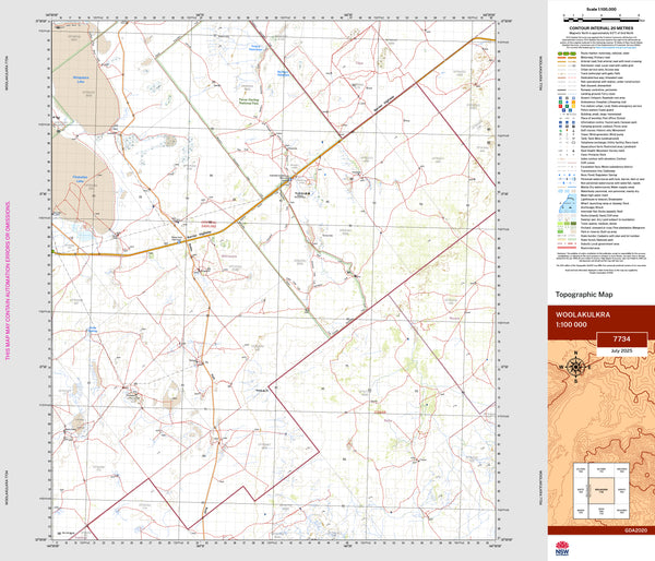 Woolakulkra 7734 Topographic Map 1:100k | Mapworld