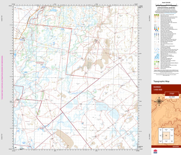 Kango 7737 Topographic Map 1:100k
