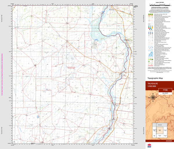 Talyealye 7739 Topographic Map 1:100k | Mapworld