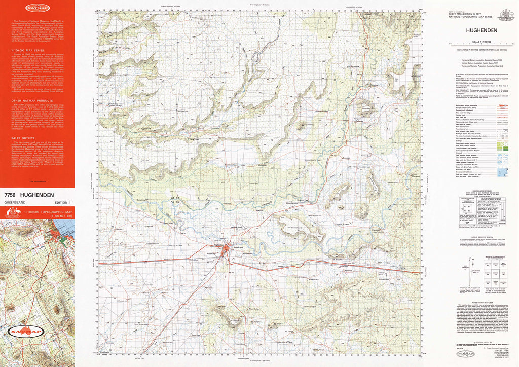 Buy 7756 Hughenden 1100k Topographic Map