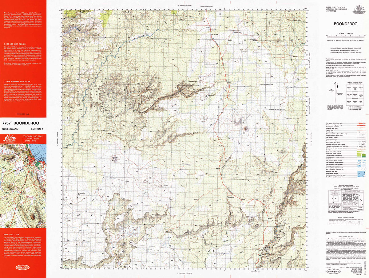 7757 Boonderoo 1:100k Topographic Map | Mapworld
