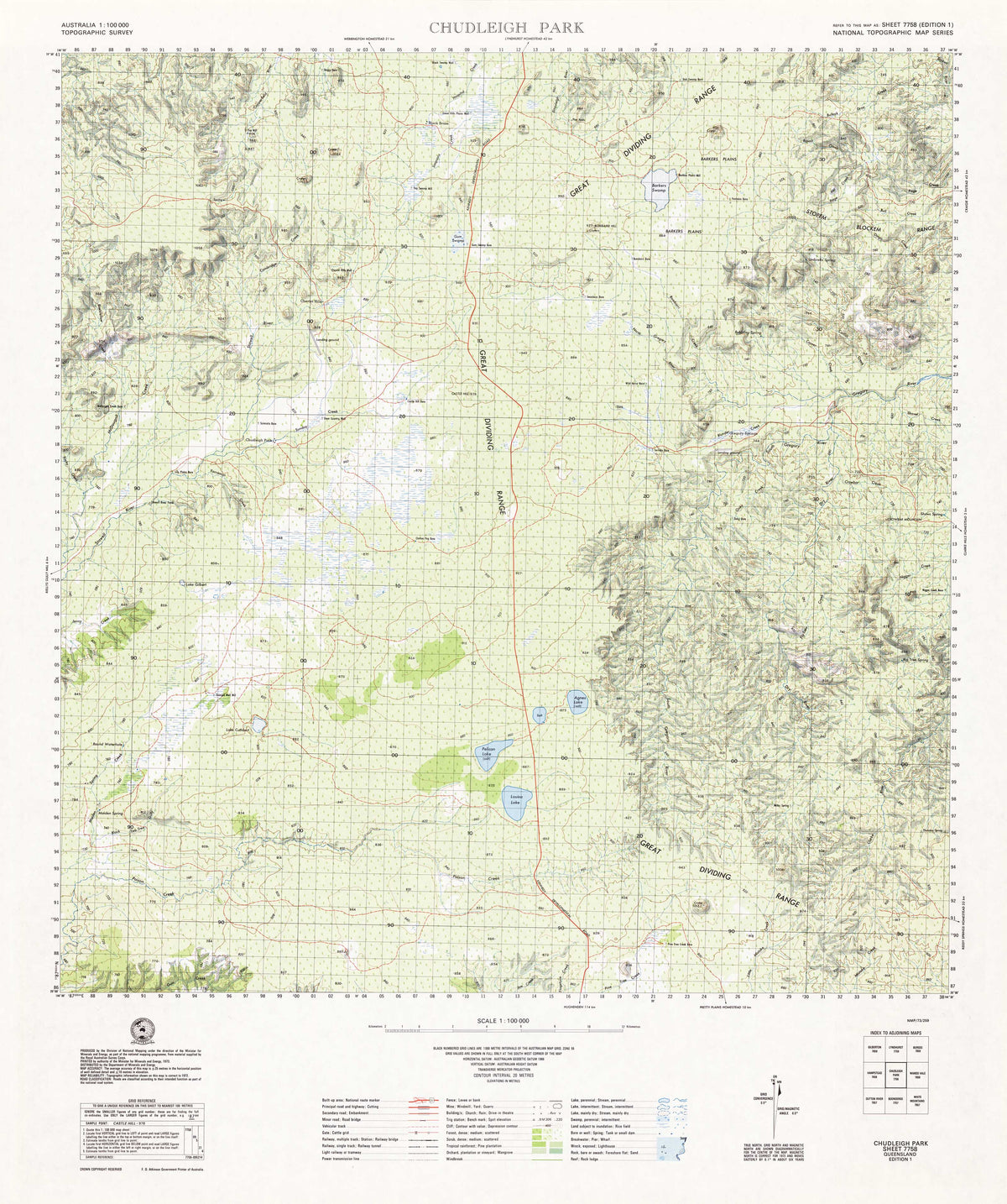 7758 Chudleigh Park 1:100k Topographic Map | Mapworld