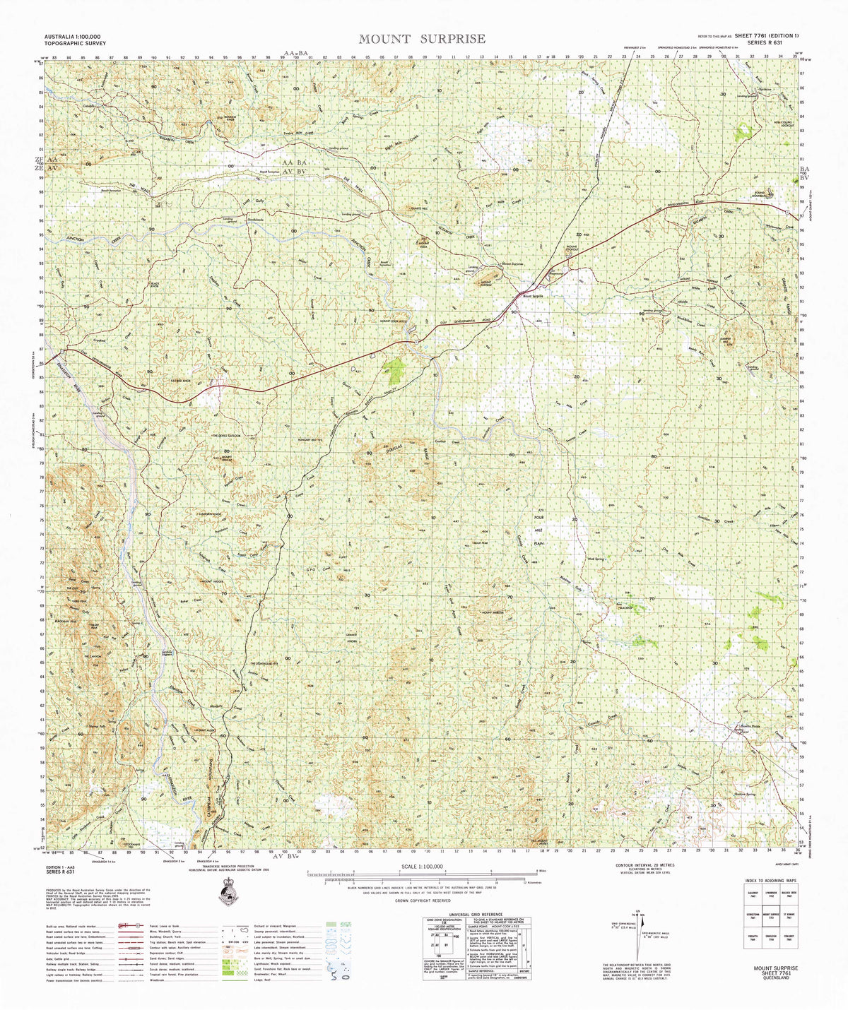 7761 Mount Surprise 1:100k Topographic Map | Mapworld