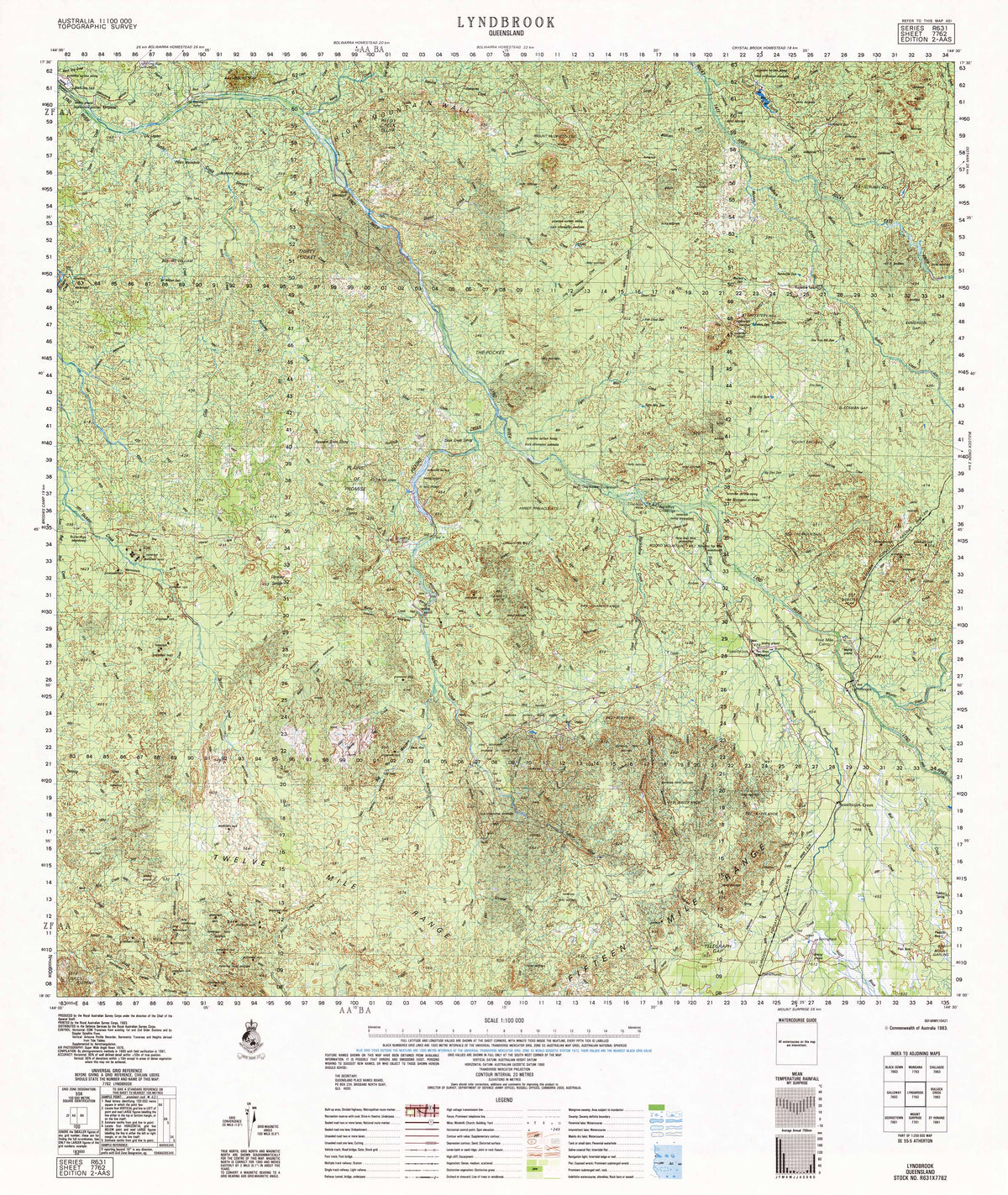 7762 Lyndbrook 1:100k Topographic Map | Mapworld