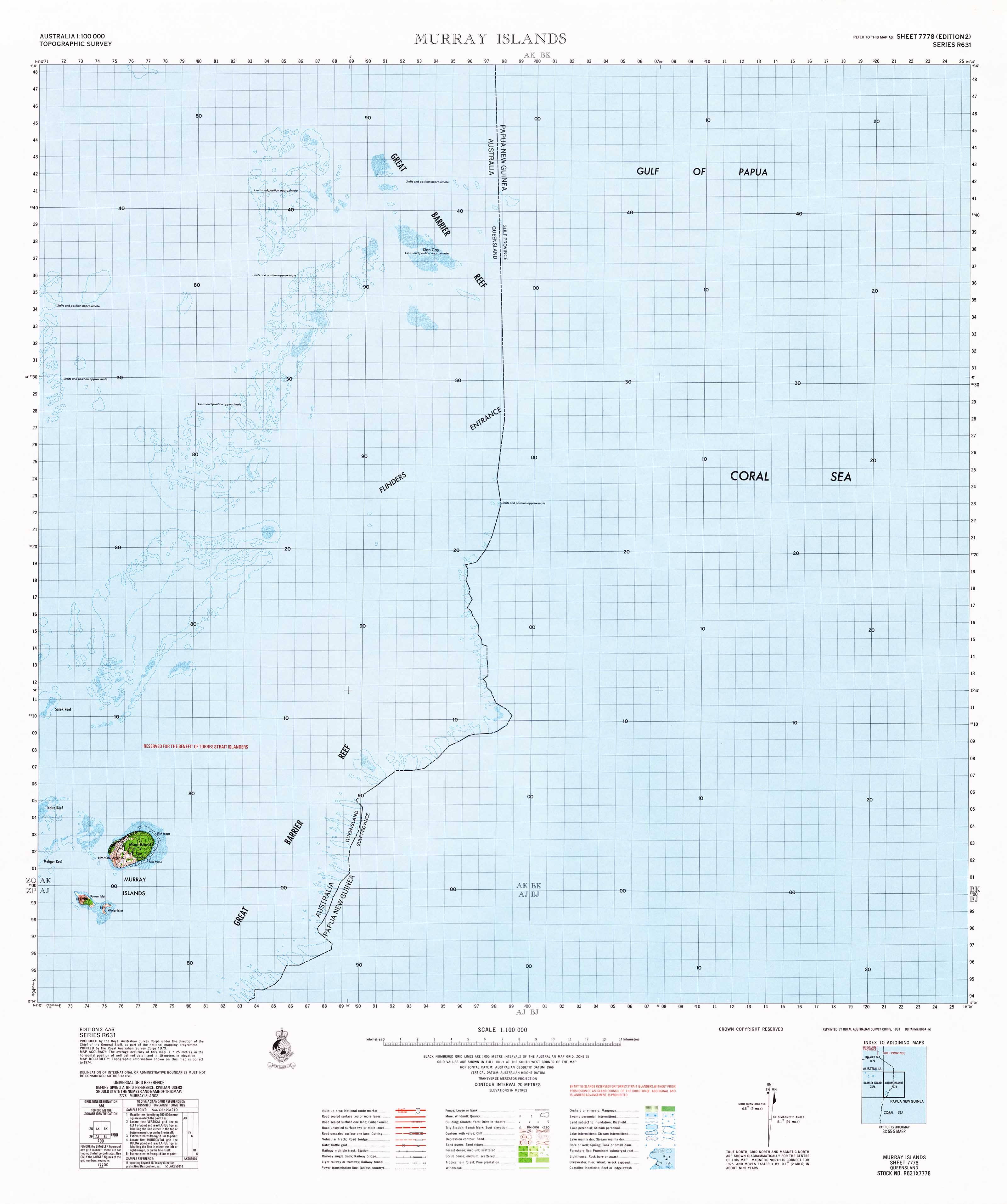 Buy 7778 Murray Islands 1:100k Topographic Map