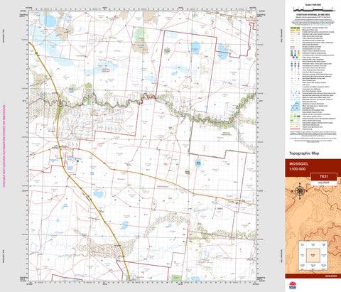 Mossgiel 7831 Topographic Map 1:100k | Mapworld