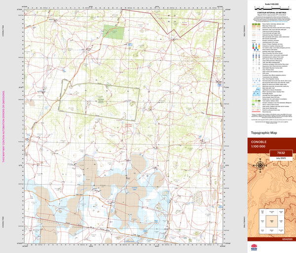 Conoble 7832 Topographic Map 1:100k
