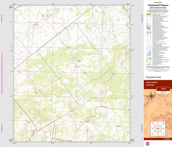 Neckarboo 7833 Topographic Map 1:100k | Mapworld