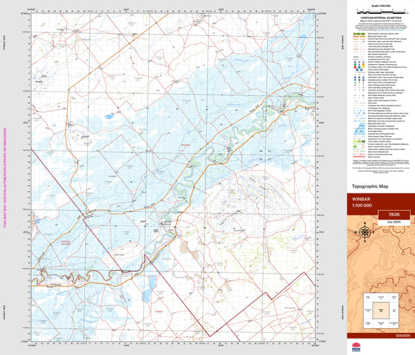Winbar 7836 Topographic Map 1:100k | Mapworld