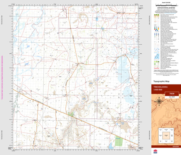 Tinchelooka 7838 Topographic Map 1:100k | Mapworld